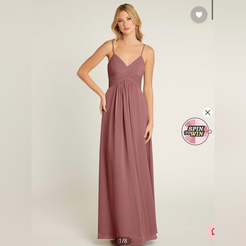 Azazie custom size Shannon desert rose bridesmaid dress